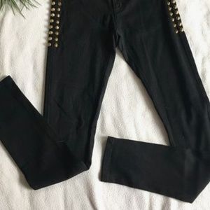 Carmar Studded Black Stretch High-Waisted Jeans